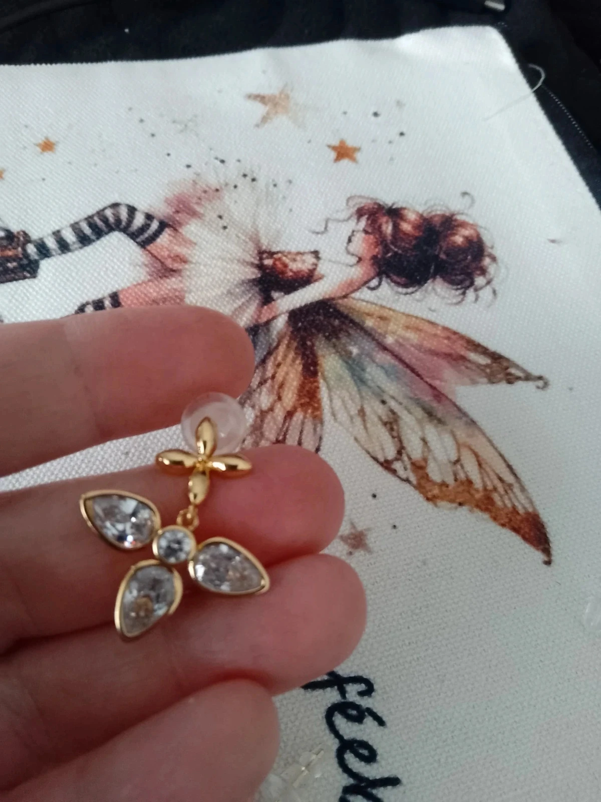 Boucles d'oreilles bohèmes fleurs zircons – photo 2